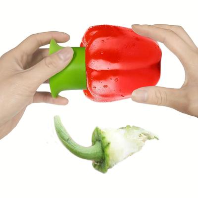 2 pezzi/set, Svuotacore per Peperoni, Rimuovi Semi di Peperone, Svuotacore Rimuovi Semi per Peperoncino in Plastica, Rimuovi Semi di Peperone per Uso Domestico, Utensile da Cucina Multifunzionale