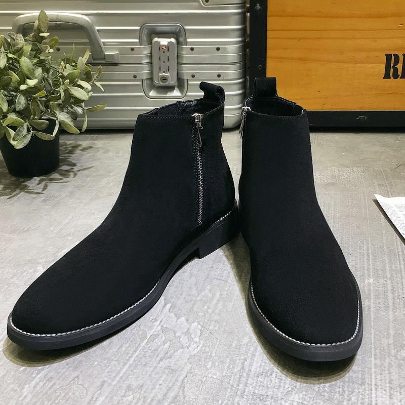 Fashion Men's Classic Retro Chelsea Boots Cow Suede Genuine Leather Men Trendy Ankle Boot Mens Casual Short Boots High-Top Shoes