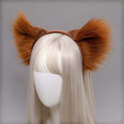 Wolfsohr Niedlich Plüsch Fuchs Katzenohren Stirnband Lolita Tierohren Kopfschmuck Künstliche Imitation Cosplay Haaraccessoires Halloween
