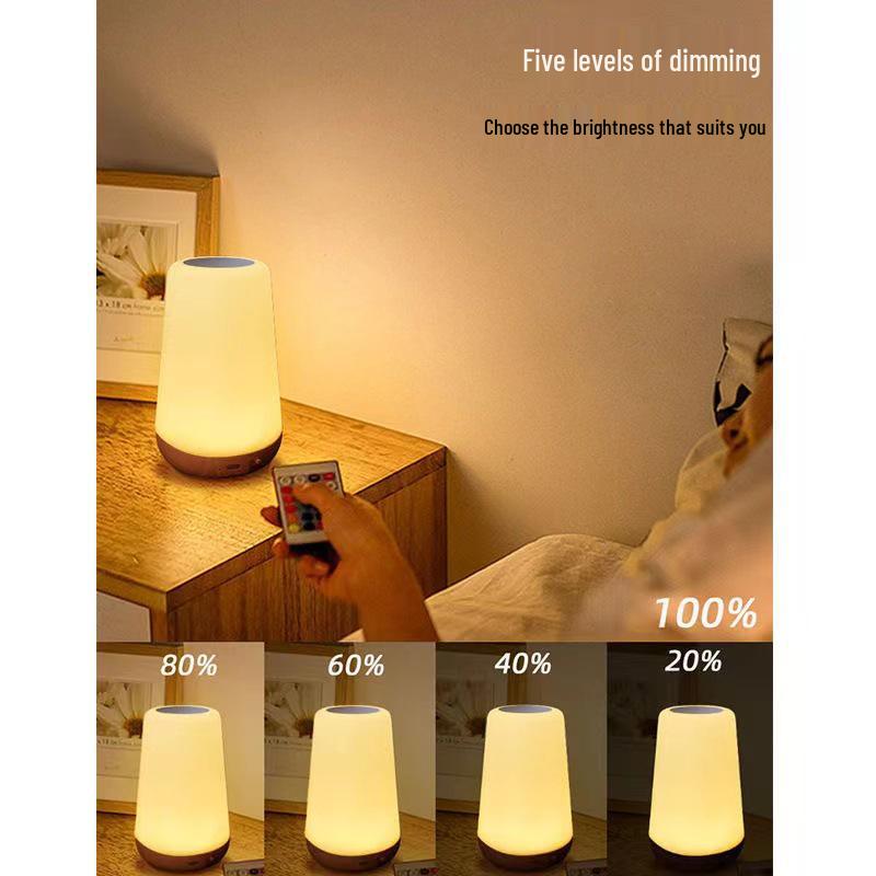 Rechargeable Touch Night Light: 13-Color RGB Bedside Lamp for Creative Bedroom Atmosphere