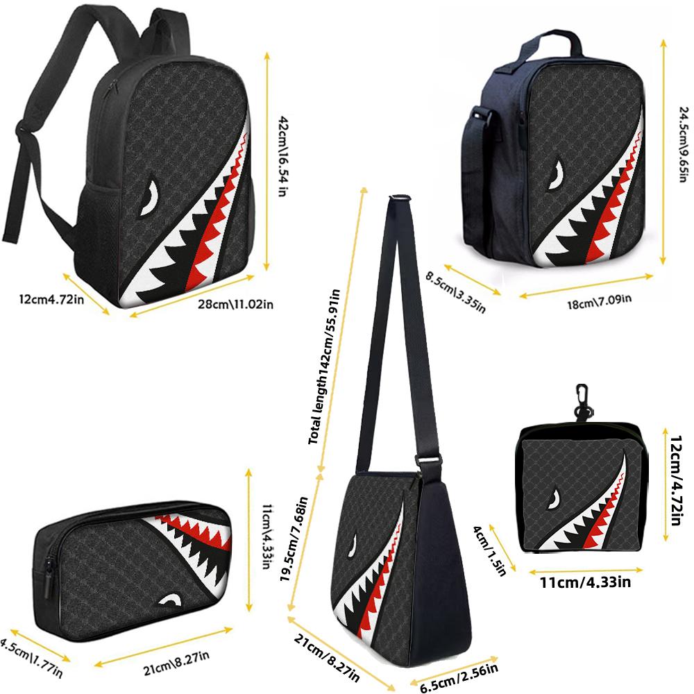 1/2/3/4/5PCS Robot Graphic Knapsack Set | Ideal for School & Daily Journey Great for Daily Activities Suitable for All Ages