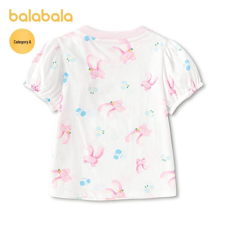 Balabala Baby Mädchen Cartoon T-Shirt mit Puffärmeln