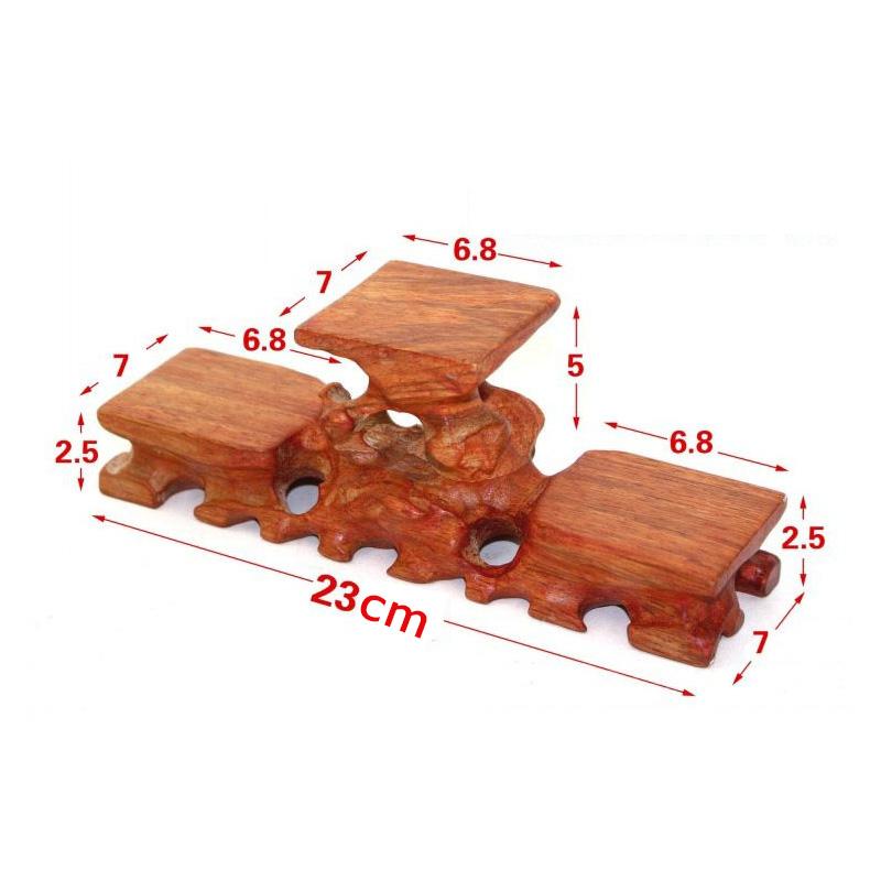 Retro Wooden Tea Table Teapot Cup Base Vase Decor Display Stand Bonsai Statues Stone Pedestal Display Wooden Base Serving Tray
