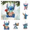 Enchanting Cartoon Anime Stitch Acrylic Pendant Christmas Tree Decoration Diy Crafts