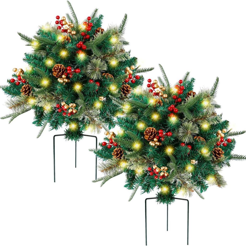 40cm Christmas Tree With LED Lights Home Bedroom Party Decorations Artificial Christmas Tree Decor For Outdoor Garden New Year