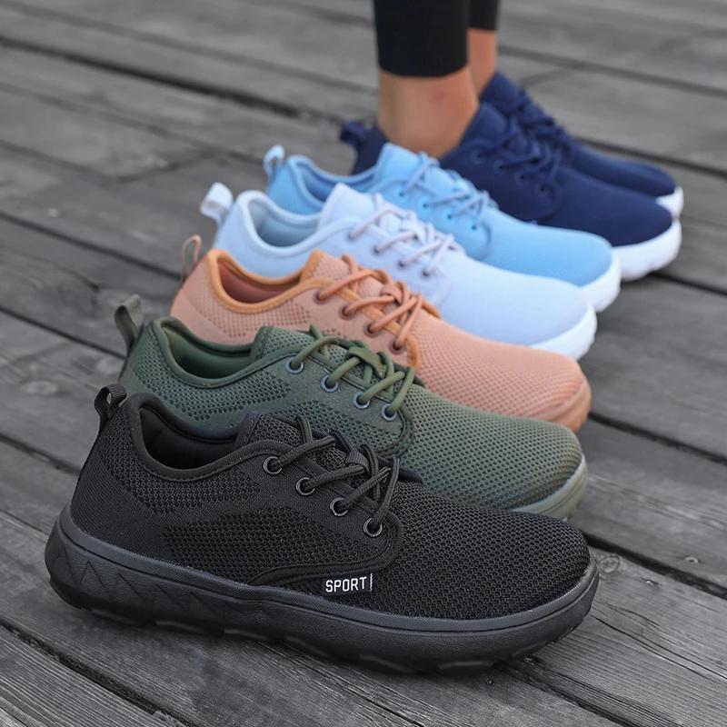 Men'S And Women'S Barefoot Shoes Wide Version Simple Platform Walking Sneaker Lace Up Outdoor Lightweight Casual Running Shoes