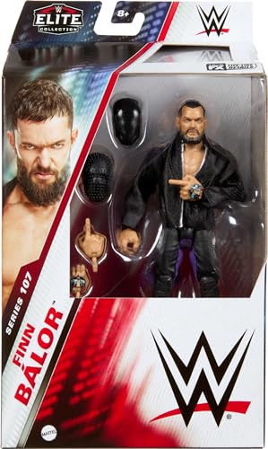 Mattel WWE Elite Action Figure & Accessory, Series #107 Finn Balor 6-Inch Collectible with 25 Points of Articulation and Interchangeable Hands