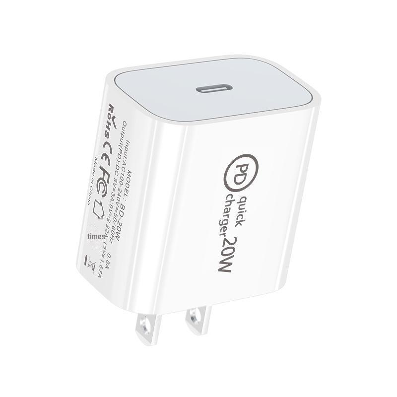 PD20W Type-C Fast Charger for Apple Devices - Compatible with EU, US, UK, and AU Standards