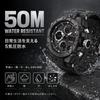 LED Dual Time Men's Digital/Analog Watch, Waterproof, Military/Sports Watch, Light,