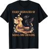 Book Lover T-Shirt for Librarians: Easily Distracted by Books & Dragons