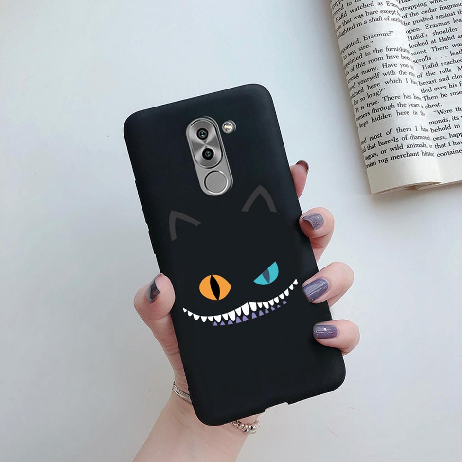 Liebesherz Hülle für Huawei Mate 9 Lite Für Huawei Honor 6X GR5 2017 Handyhülle Silikon Katze Kaktus Avocado Bemalt Mattes Cover