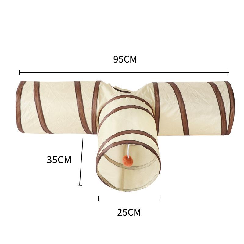 

Cat Tunnel TY Shaped Cat Play Tunnel Foldable Interactive Funny Indoor Play Toy Games Kitty Cubes with Sound Paper Pet Supplies