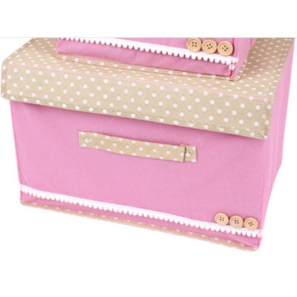 1 PC Home Essential Trumpet Pastoral Cloth Buckle Clothing Storage Box Finishing Debris Box Storage Box Buttoned Box