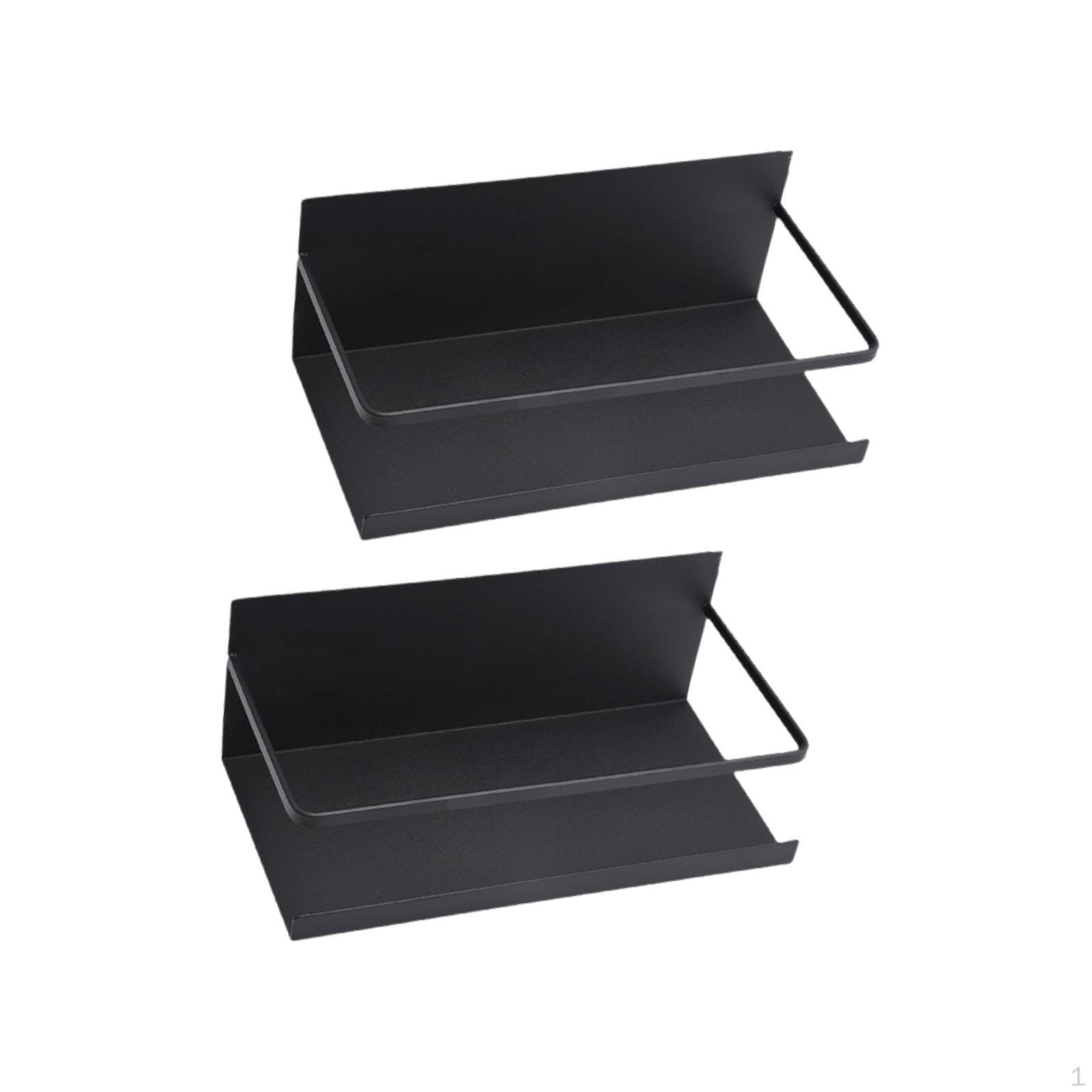 

2 штуки Стойка для хранения специй Боковая стенка холодильника Экономия места Организация приправ для чёрный