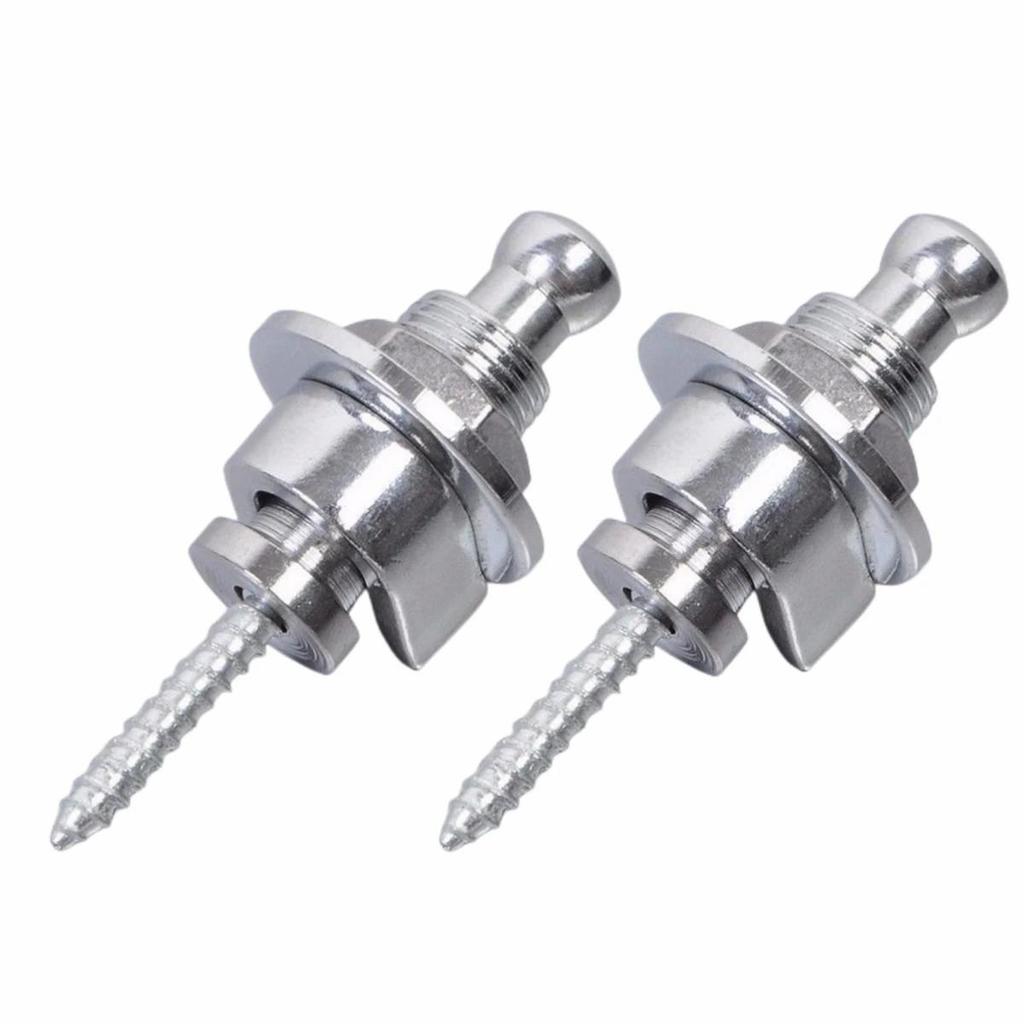 Guitar Bass Strap Lock Security Straplocks Metal Buttons Strap Retainer 2PCS