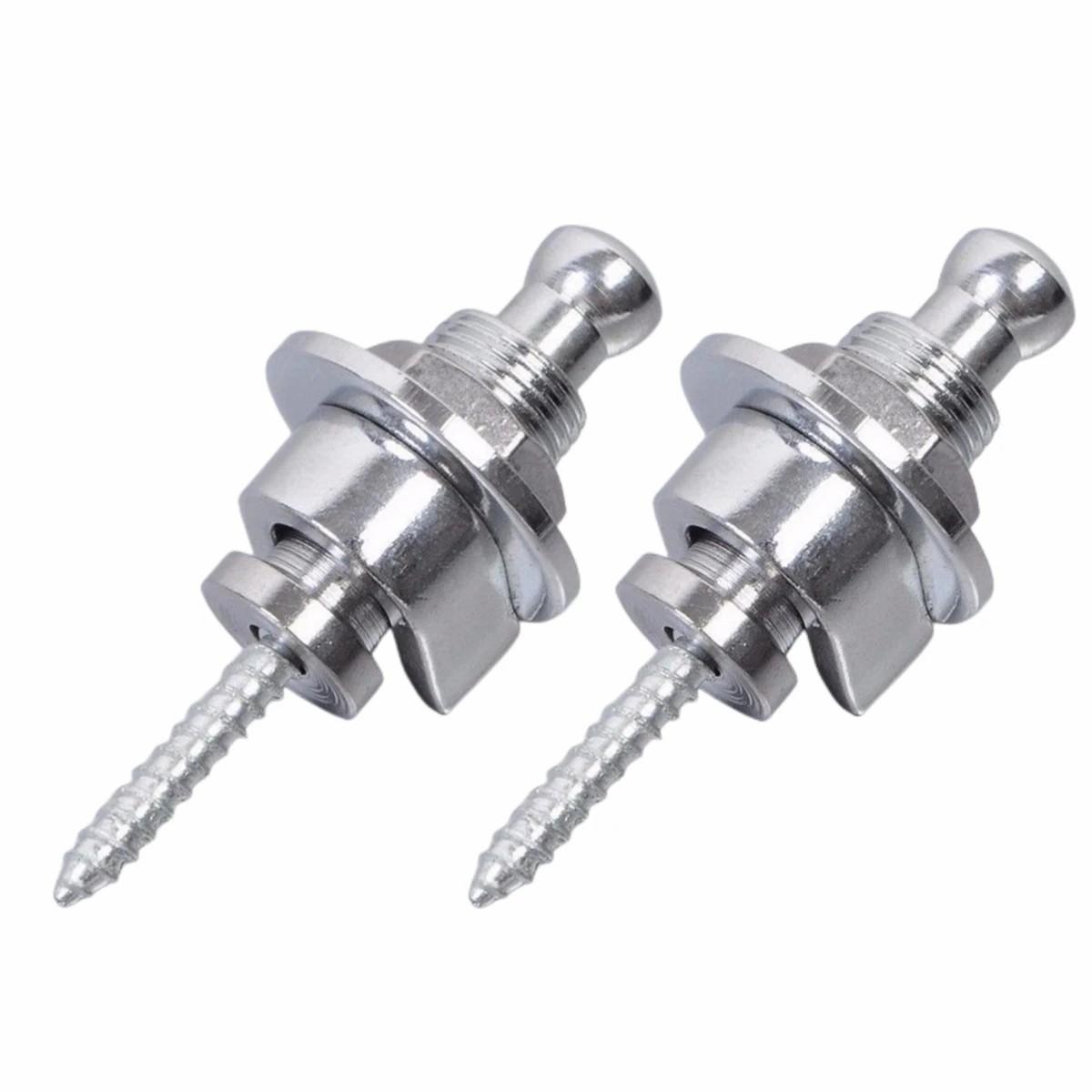 

Ремешок для гитары с замком для бас-гитары, защитные ремни с металлическими пуговицами, фиксатор ремня, 2 шт. серебряный