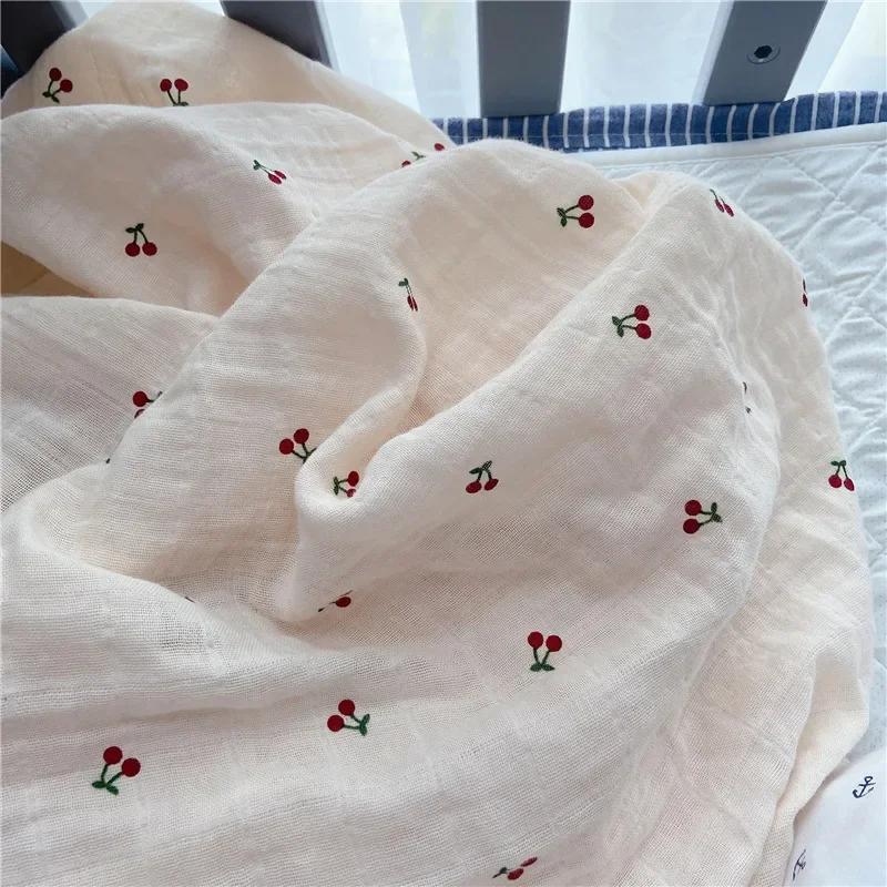 Newborn Blanket Bath Towel Fruit Baby Swaddling Blankets Muslin Baby Swaddle Wrap Organic Kids Quilts Toddler Stroller Bedding