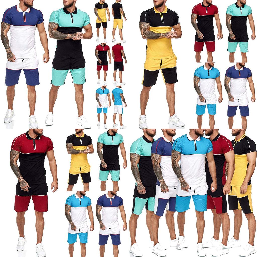 Stylish Men's Summer Tracksuit Sport Suit T-shirt And Shorts Outfit Set