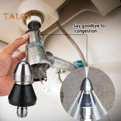 1/4" High Pressure Nozzle Sewer Cleaning Tool Parts Pressure Washer Jetter Nozzle Pipe Unclogger Nozzle Reverse Airflow Nozzle for Residential