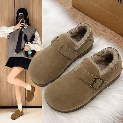 Fleece Rundum-Retro-Birkenstocks Winter Neue Baumwollschuhe Klein Verdickt Warm Schneestiefel