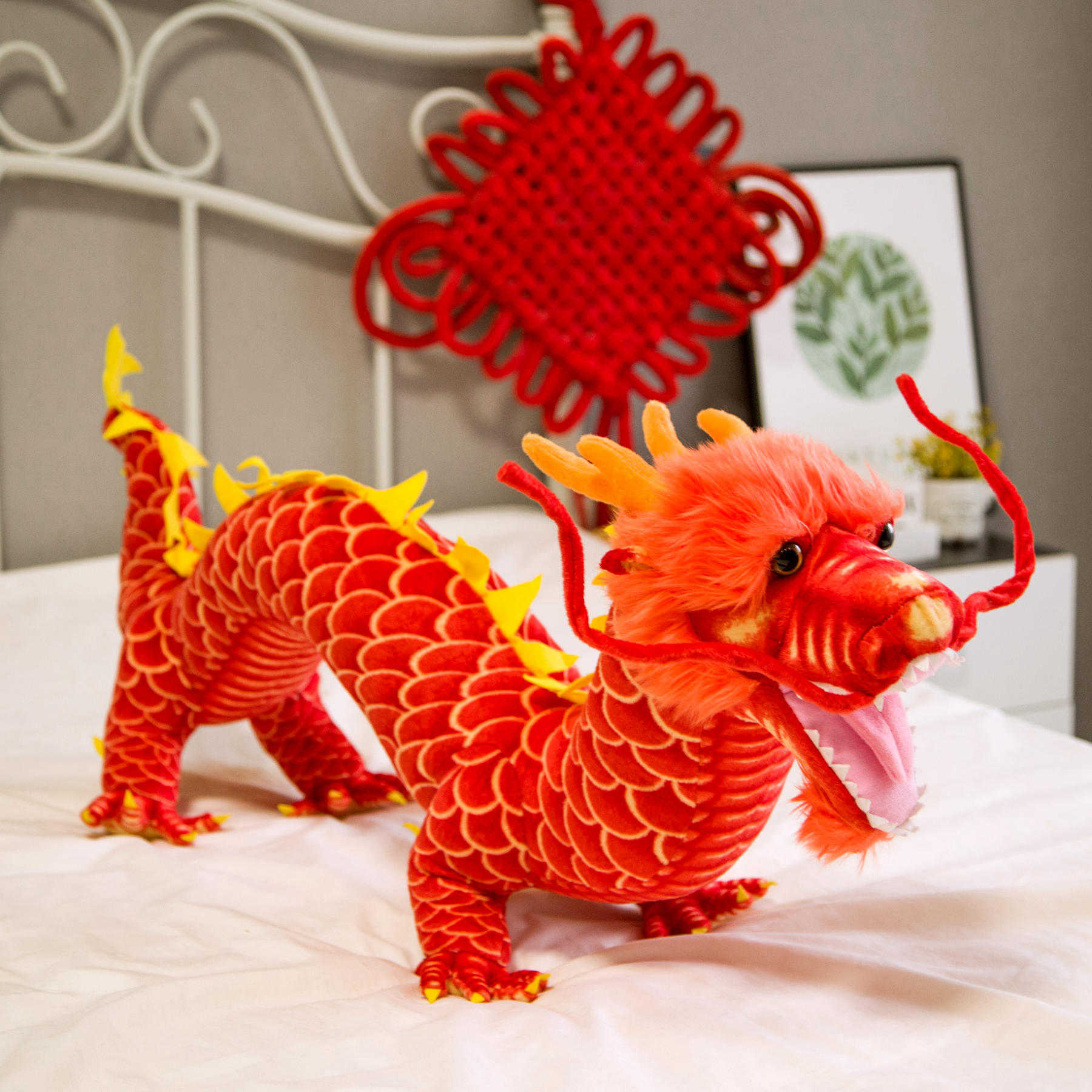 

80cm Chinese Style Lucky Dragon Doll Large Mascot Spring Festival Decoration Male and Female Birthday Celebration Gifts Plush Toy 80cm