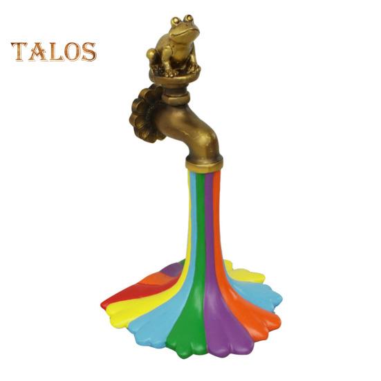 

Украшение для крана, фигурка лягушки из смолы, креативное животное, Радужный кран, статуя для сада и дома разноцветный
