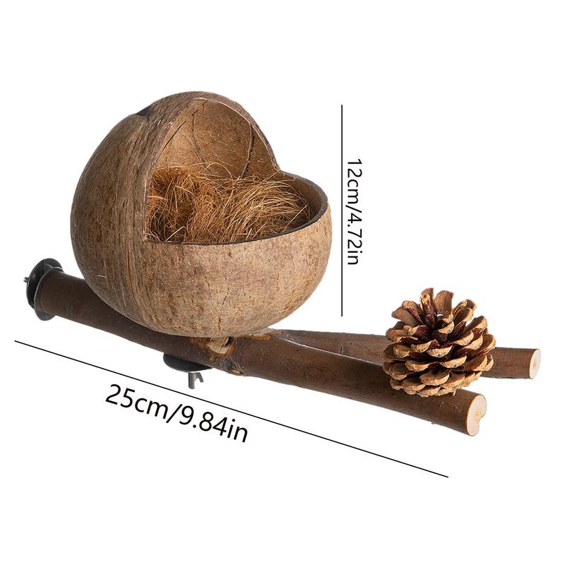 Bird Coconut House Natural Coconut Shell Bird Nest Bird Hideaway And Parakeet Nest Comfortable Parakeet Nesting Box For Love