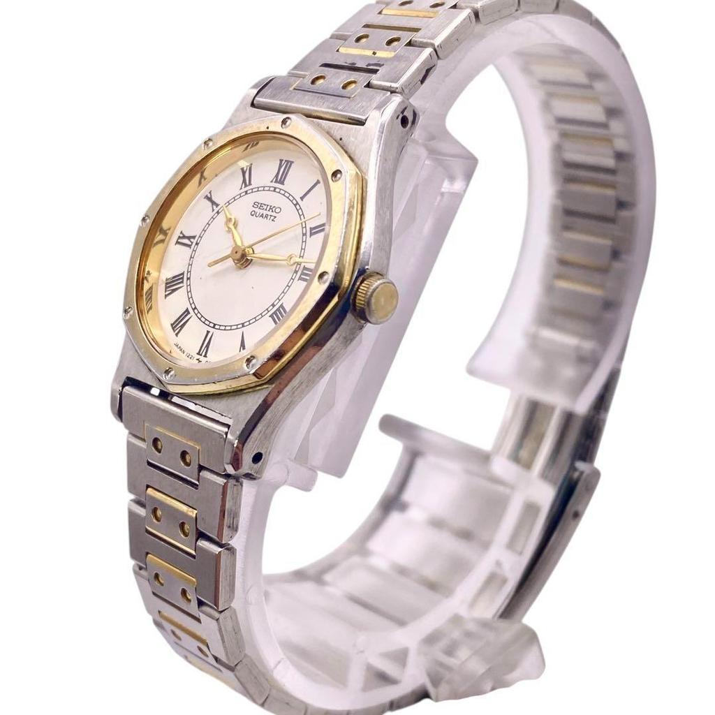 [USED] SEIKO Roman Round Silver and Gold Women's Watch 1200