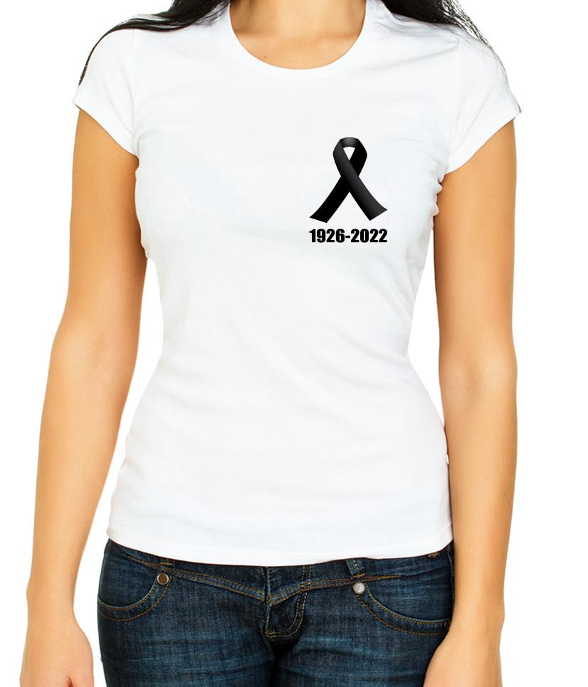 Queen Elizabeth II Black ribbon RIP 1926-2022, Short Sleeve T Shirt Woman K1064 L