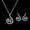 1set/3pcs (Necklace + Earrings) Women's Elegant Jewelry Set Fashion Versatile Diamond Crystal Gourd Jewelry Set