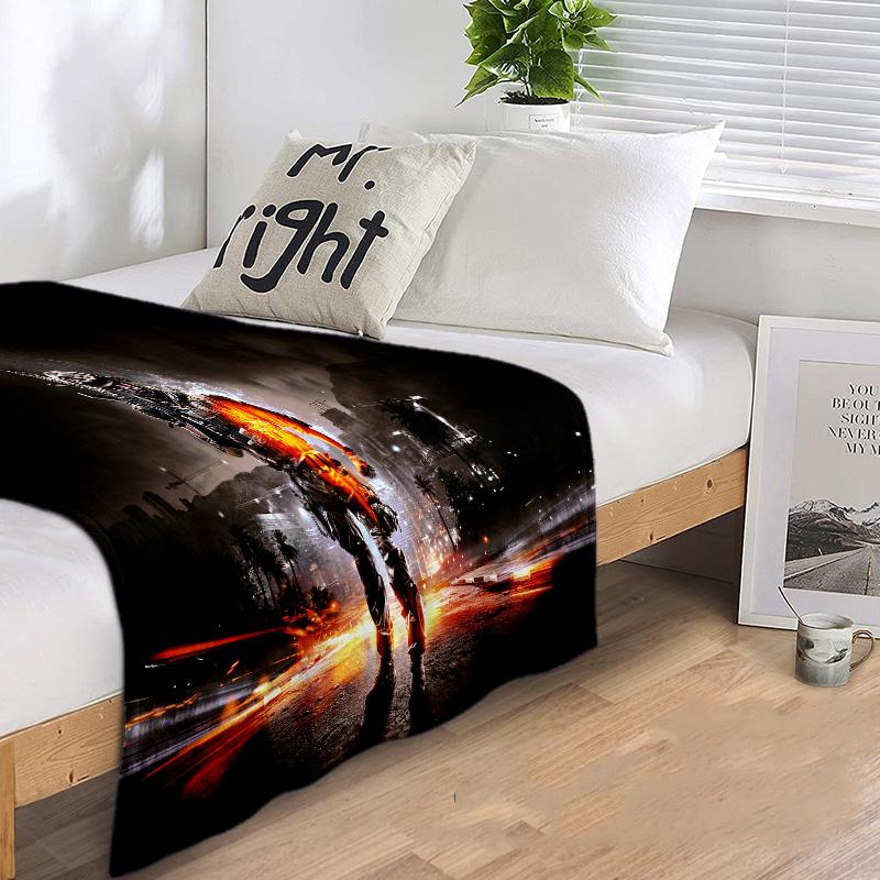 Cyberpunk Soldier Blanket Soft Comfortable All Seasons Perfect Sofa Office Naps Trips Birthday Christmas Gift