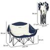 Folding Chair Foldable 2-Seater Camping Chair with Drink Holder Carry Bag Holds Up To 250kg Blue
