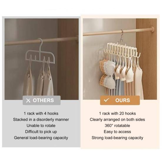 Suspender Hanger Underwear Vest Organizer Hook Strong Load-bearing Multifunctional Wardrobe Hanger with Multiple Hooks
