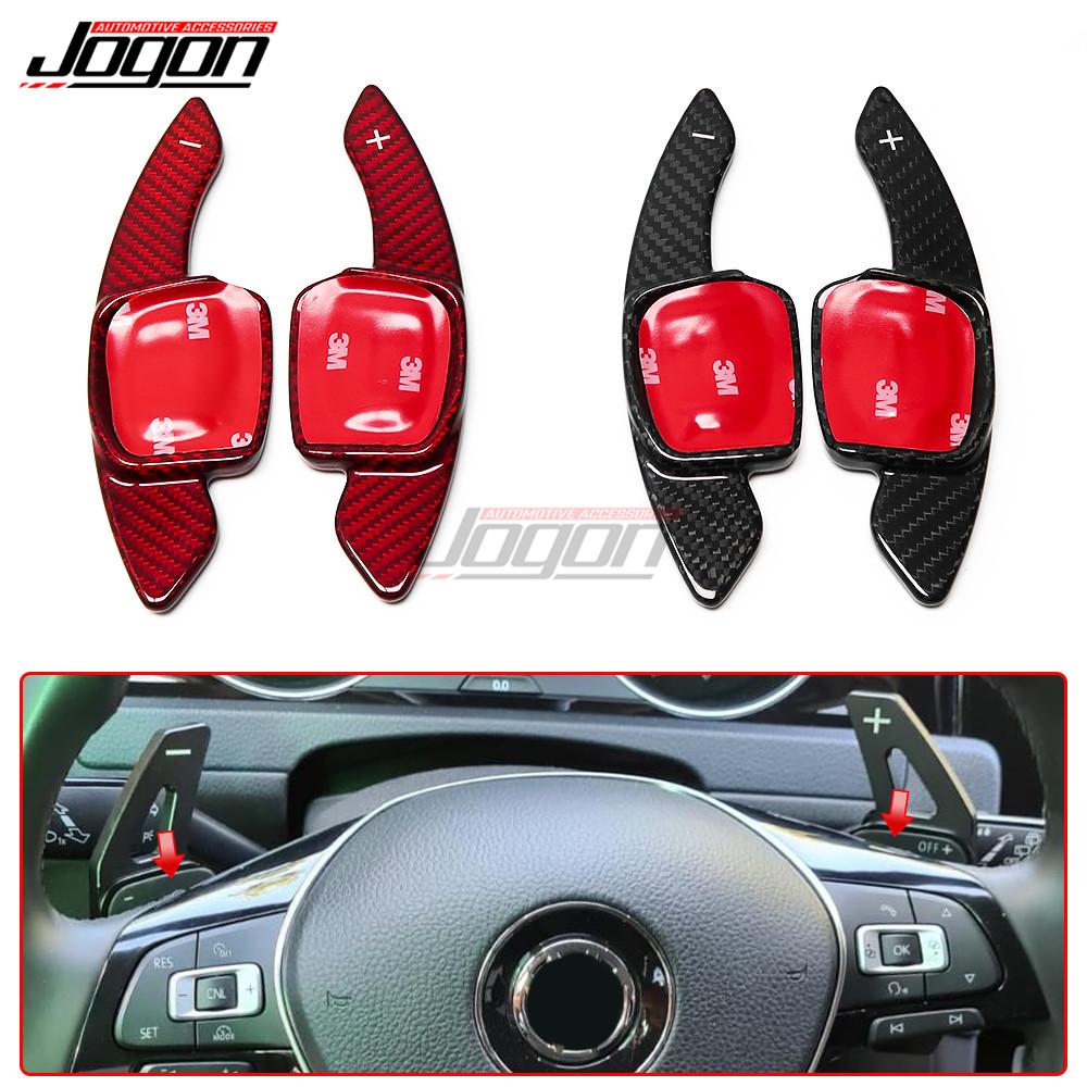 

Настоящее карбоновое подрулевое колесо для Volkswagen VW Passat B8 Arteon 2016 - Рулевое колесо автомобиля DSG Shifter