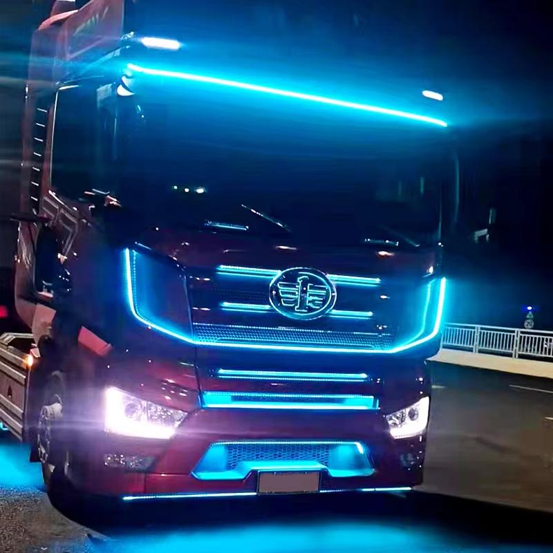 24V Truck Colorful Flashing Light LED Decorative Lamp Atmosphere Light  Night Driving Safety Warning Light For MAN SCANIA VOLVO