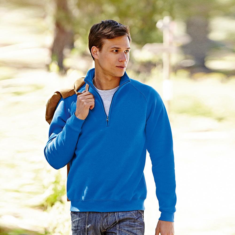 Fruit Of The Loom Mens Premium 70/30 Zip Neck Sweatshirt