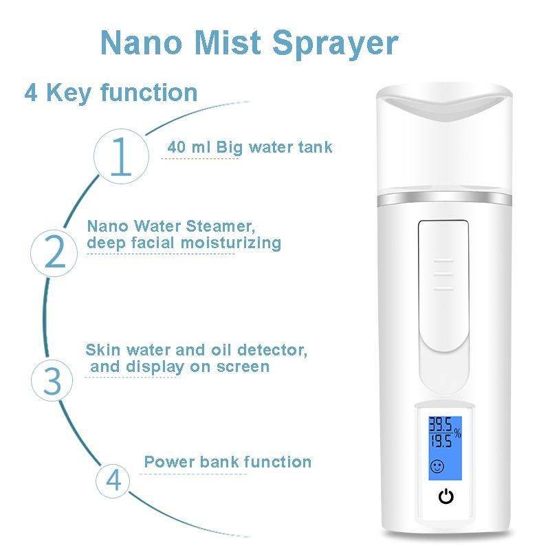 Ultrazvukový rozprašovač Nano Mist Cooler Face Steamer Moisturizer Parník zvlhčovač Facial Parník Hydrating Facial Mister Nebulizer Cooler Tool Care Tool