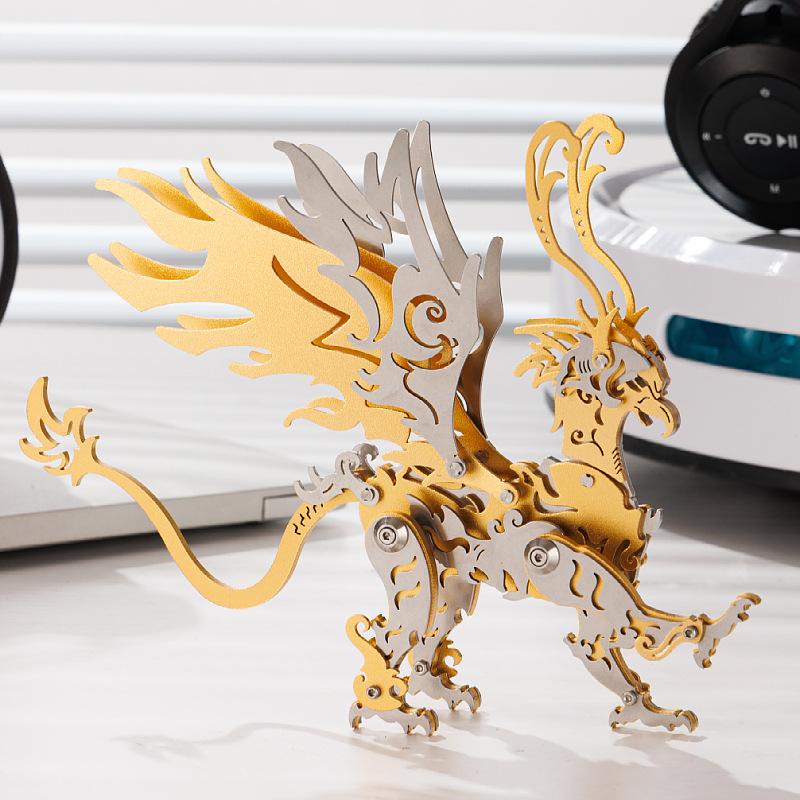 God Beast DIY Metal Assembly Animals Model Kits 3D Puzzles Mechanical Toy Ancient Chinese Beasts Model Toy Set P516