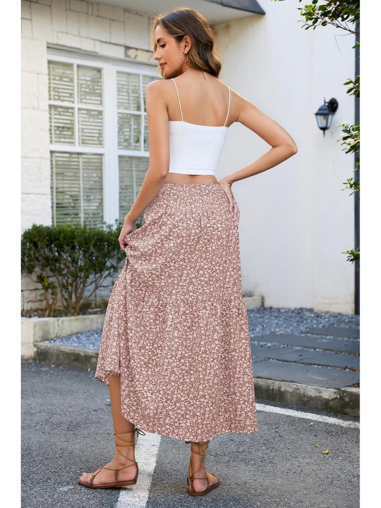 European & American Fashionable Floral High-Waisted Skirt for Women 2026