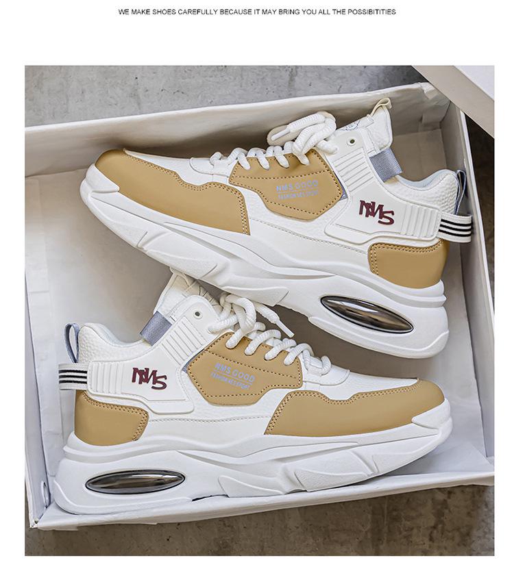 2025 Autumn Men's Breathable High-Top Sneakers Teen Trendy Versatile Thick-Soled Casual Dad Shoes