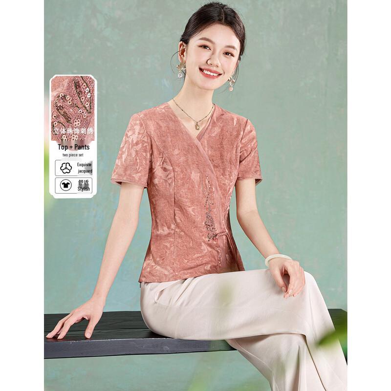 Women s New Chinese Style Jacquard Two-Piece Set S