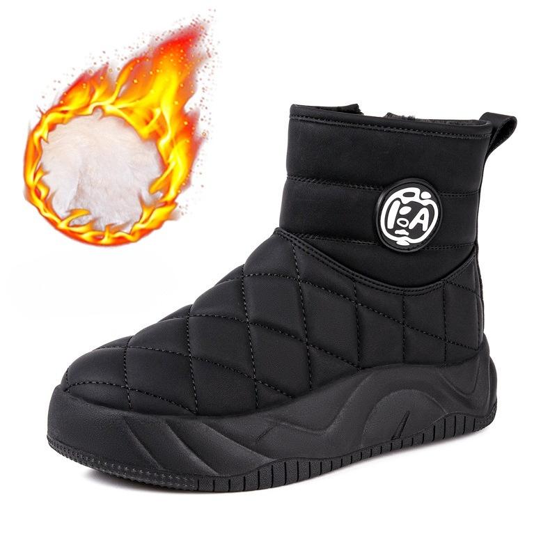 

Снежные ботинки, женские флисовые и утепленные хлопковые ботинки, короткие ботильоны, повседневные и универсальные 40 чёрный