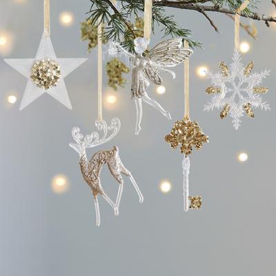 Christmas Tree Pendant Elegant Party Supplies Christmas Gold Glitter Pendant