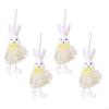 92MF 4Pcs Holiday Bunnies Ornaments Multicolor Hanging Decorations for Party