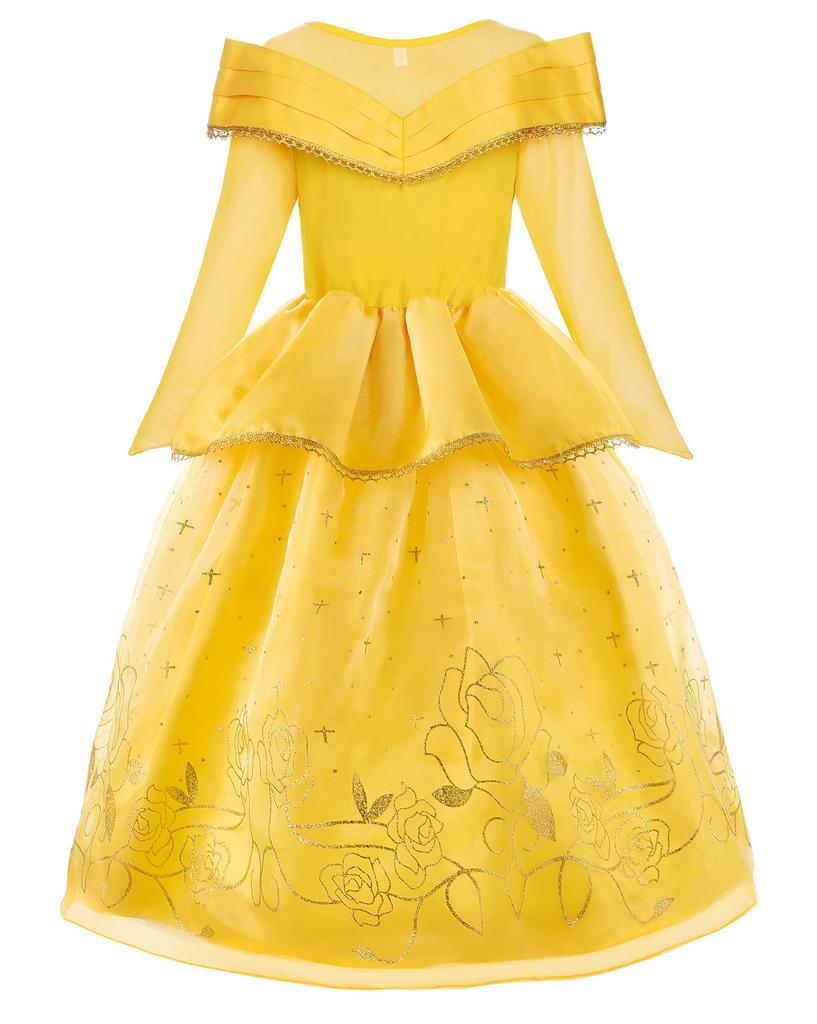 ReliBeauty Princess Halloween Costume for with Size 110 Dress, Girls, Accessories, Yellow,