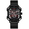 Square Skeleton Dial Automatic Watch Men Luxury Mechanical Men's Watches Luminous Waterproof Solid Steel Strap Relogio