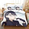 New Summer Time Rendering Bedding Set Cartoon  Three-piece Set Adult Kid Bedroom Duvet Cover Sets 3D Kawaii Girls Twin Set