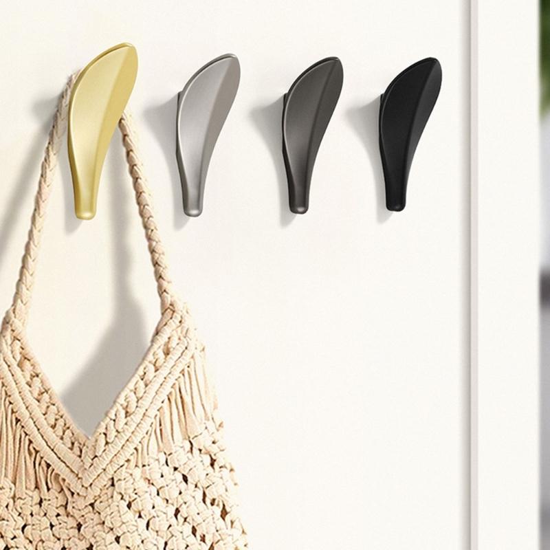 Alloy Leaf Shape Wall Hook Rustproof Door Hanger for Coat Hats Bags Bedroom Bathroom Entryway