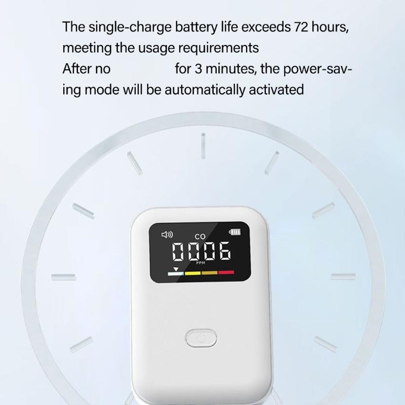 Compactly Mini Carbon Monoxide Detector USB C Charging Design Reals time CO Monitoring For Camping Home Car Safety