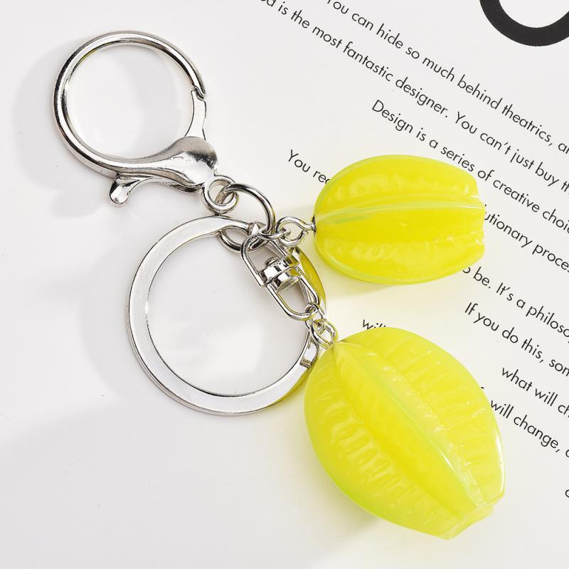 Delicious Fruit Peach Pendant Keychain Cute Persimmon Charm Keyring For Women Men Bag Decoration Ornament Accessories Gift